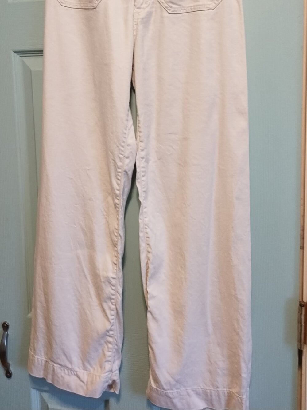 Anthropologie Maeve Colette Linen  Wide-Leg Full-Length Pants 27 4 Ivory Cream - Picture 6 of 8